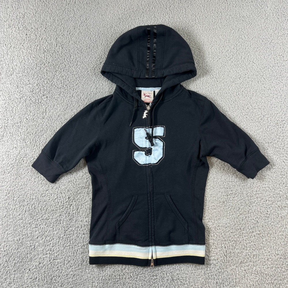 Triple Five Soul Tracksuit Women XS Black Y2K Zip Hoodie Cropped Pants Set VTG